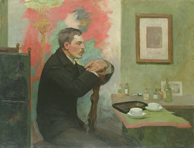 Der Maler Julius Wohlers in seinem Studio, 1895